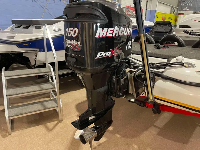 Slide: The Image of Mercury 150 OptiMax Pro XS outboard motor on 2011 Nitro Z-7 boat. - 13