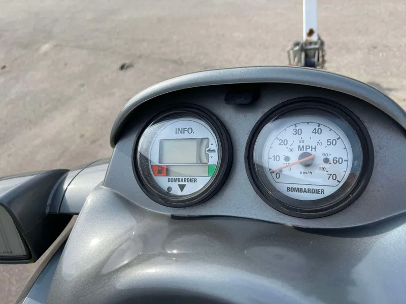 Slide: The Image of Close-up of 2002 Sea-Doo RX dashboard with speedometer and digital display. - 7