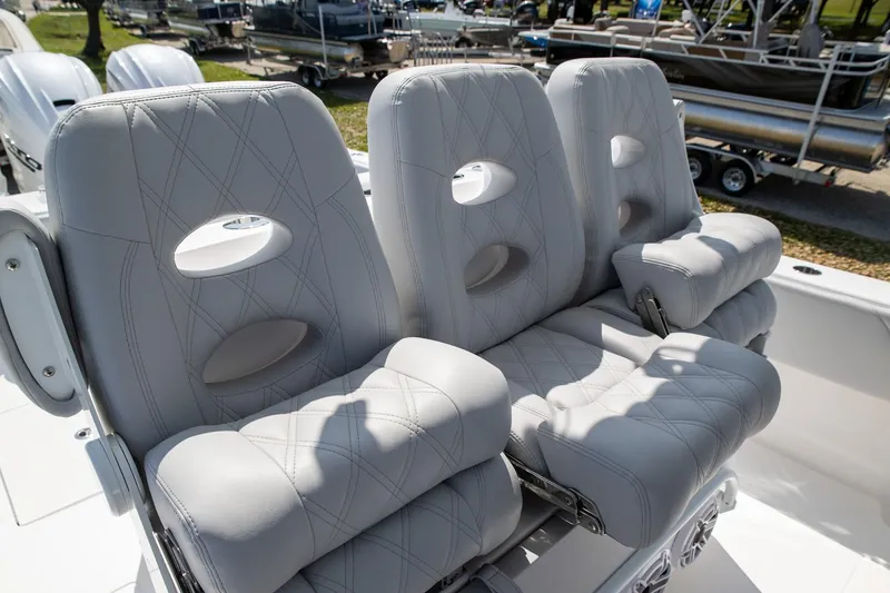 Slide: The Image of 2024 Contender 39 ST boat with luxurious quilted seats. - 8