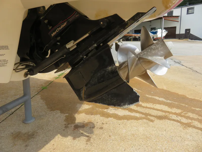 Slide: The Image of Close-up of 2008 Chaparral SSX 236 boat propeller and MerCruiser drive. - 15