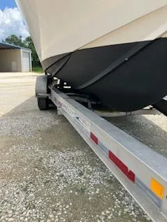 Slide: The Image of 2000 Albemarle 280 Express Fisherman boat on trailer, side view. - 7