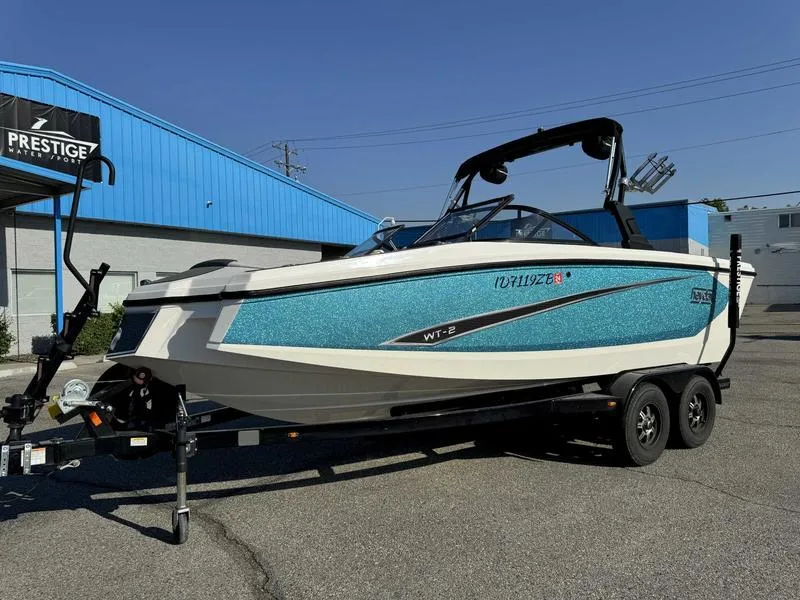 Slide: The Image of 2021 Heyday WT-2 boat on trailer, parked outside Prestige dealership. - 30