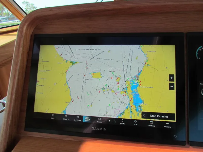 Slide: The Image of Garmin navigation display on 2025 Sabre 43 Salon Express yacht. - 28