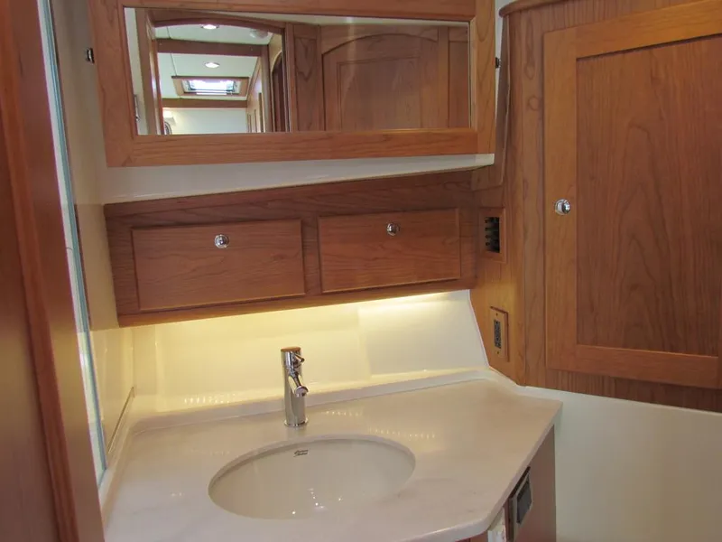Slide: The Image of Luxurious bathroom interior of 2025 Sabre 43 Salon Express yacht. - 37