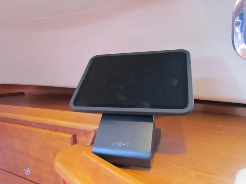 Slide: The Image of iPort charging station on Sabre 43 Salon Express 2025 yacht interior. - 42