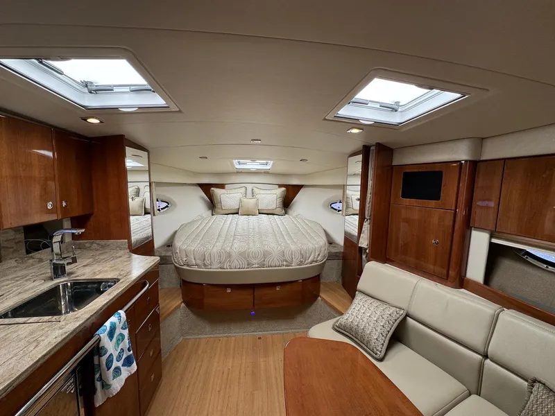 Slide: The Image of Luxurious interior of a 2018 Formula 34 PC yacht with modern amenities. - 23