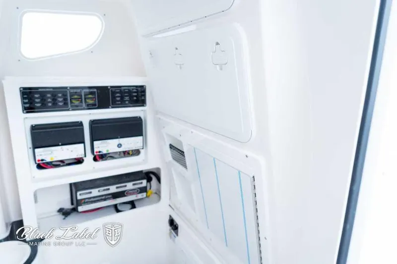 Slide: The Image of Interior view of 2025 Sea Fox 288 Commander Center Console boat's control panel. - 16