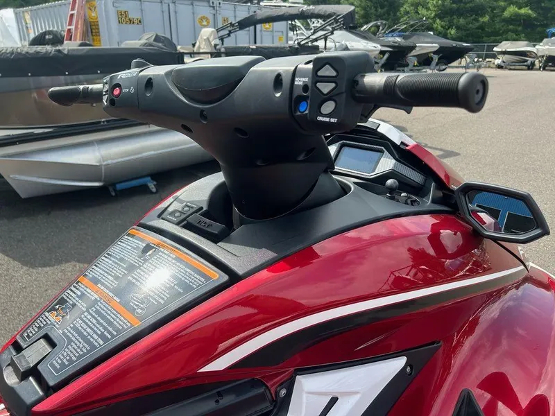Slide: The Image of 2019 Yamaha WaveRunner FX SVHO, red, close-up of handlebars and dashboard. - 8