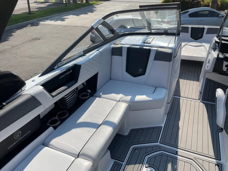 Slide: The Image of 2017 Nautique Super Air Nautique G25 interior with sleek seating and modern design. - 10