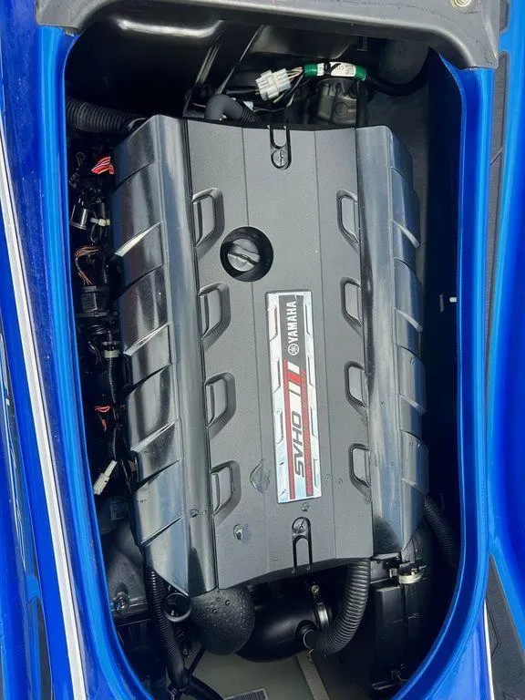 Slide: The Image of 2017 Yamaha WaveRunner GP1800 engine compartment, showcasing powerful motor design. - 10