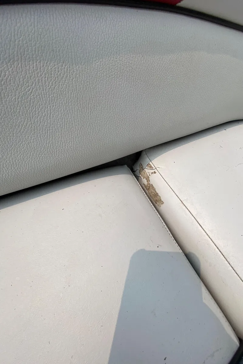 Slide: The Image of Close-up of 2011 Moomba Mobius LSV boat seat with minor wear. - 13