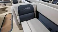 Slide: The Image of Interior of 2025 Harris Cruiser 230 SLDH with beige and black seating. - 30