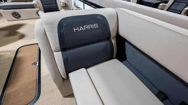Slide: The Image of Interior of 2025 Harris Cruiser 230 SLDH with beige upholstery. - 5