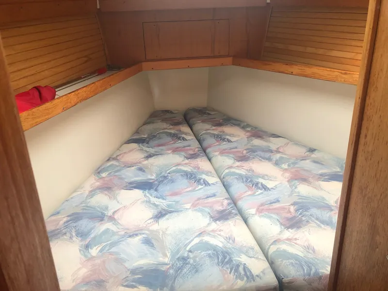 Slide: The Image of Cozy twin beds in 1997 Catalina 400 sailboat cabin. - 9