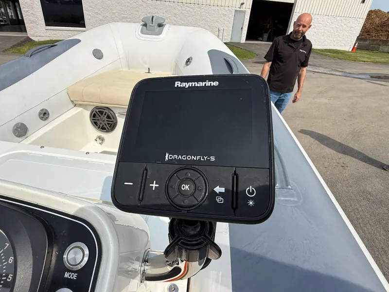 Slide: The Image of 2019 Williams Jet Tenders Sportjet 395 with Raymarine Dragonfly-5 display, docked outdoors. - 33