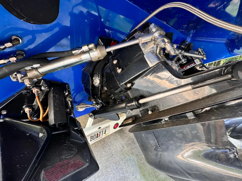 Slide: The Image of Close-up of 1990 Fountain 42 Lightning boat engine components. - 16