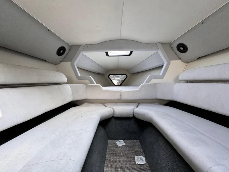 Slide: The Image of Interior of 1990 Fountain 42 Lightning boat, featuring spacious seating and modern design. - 33