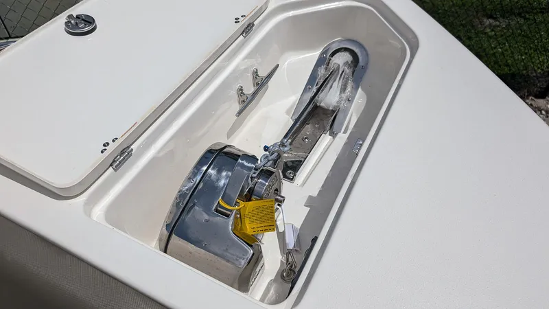 Slide: The Image of Anchor compartment of 2025 Key West 263 FS boat, featuring a sleek design. - 23