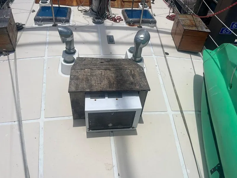 Slide: The Image of 1975 Cheoy Lee Offshore 53 MS yacht deck with ventilation and equipment. - 18