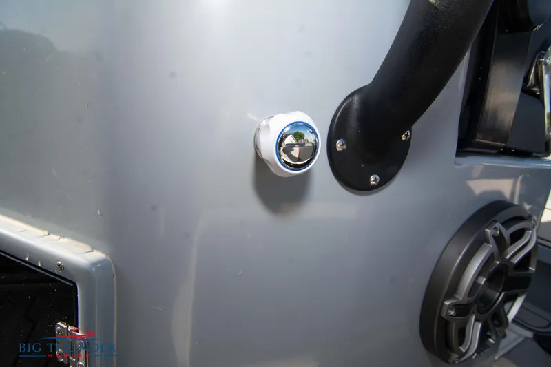 Slide: The Image of 2024 Glasstream 32 GSX boat detail with speaker and control knob. - 20