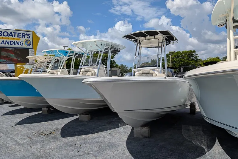 The Image of 2026 Key West 203 FS boats displayed at Boater's Landing under a blue sky. - 0