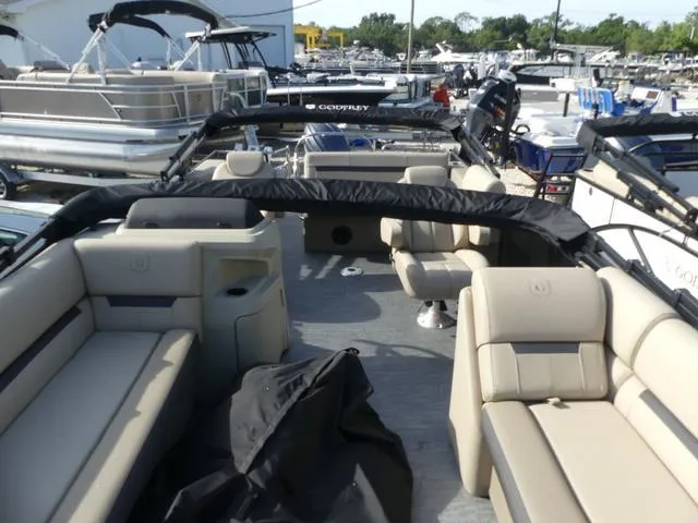 Slide: The Image of 2025 Godfrey Pontoons Sweetwater 2486 C beige seating, spacious and comfortable design. - 8