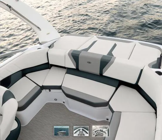 Slide: The Image of Luxurious seating on 2025 Regal 2000 ES boat, overlooking serene water. - 3