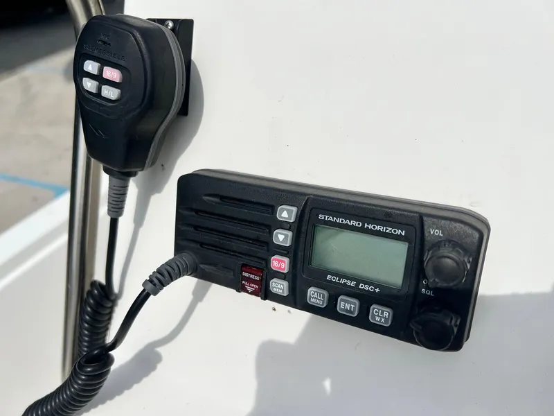 Slide: The Image of Standard Horizon marine radio on 2009 Triton 220 LTS boat. - 14