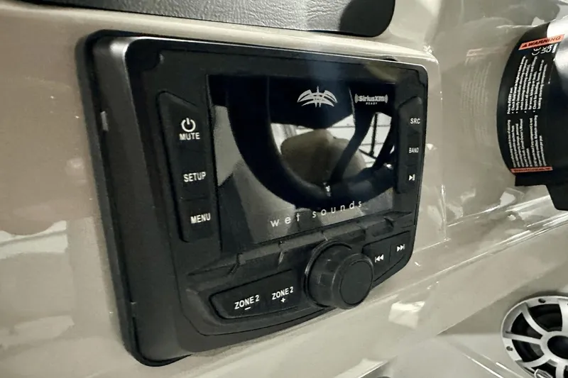 Slide: The Image of Control panel of 2025 Sylvan L-5 boat featuring Wet Sounds audio system. - 24
