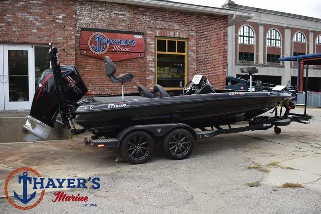 Slide: The Image of 2020 Triton 20 TRX Patriot boat at Thayer's Marine dealership. - 4