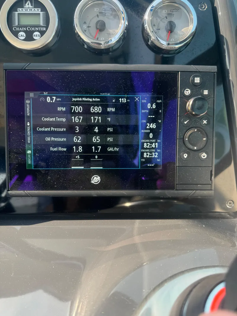 Slide: The Image of Dashboard of 2020 Formula 350 Crossover Bowrider with engine performance metrics displayed. - 5