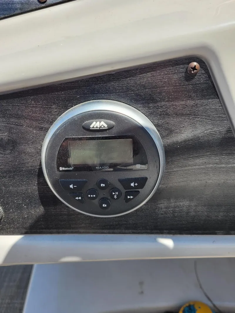 Slide: The Image of Boat dashboard with MA100 Bluetooth stereo, Sweetwater SW2286BF, 2018 model. - 15