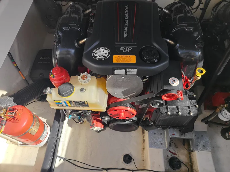 Slide: The Image of Engine compartment of a 2016 Chaparral 307 SSX with Volvo Penta 240 V6 engine. - 22