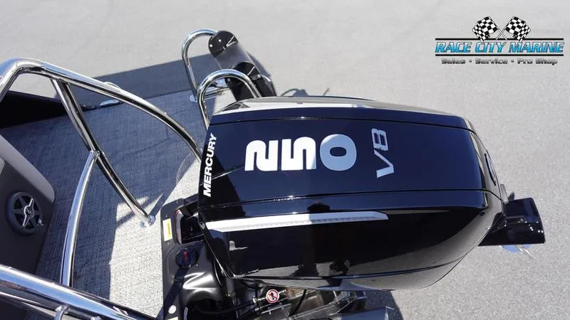 Slide: The Image of 2025 Barletta C24UC boat with Mercury V8 engine at Race City Marine. - 10