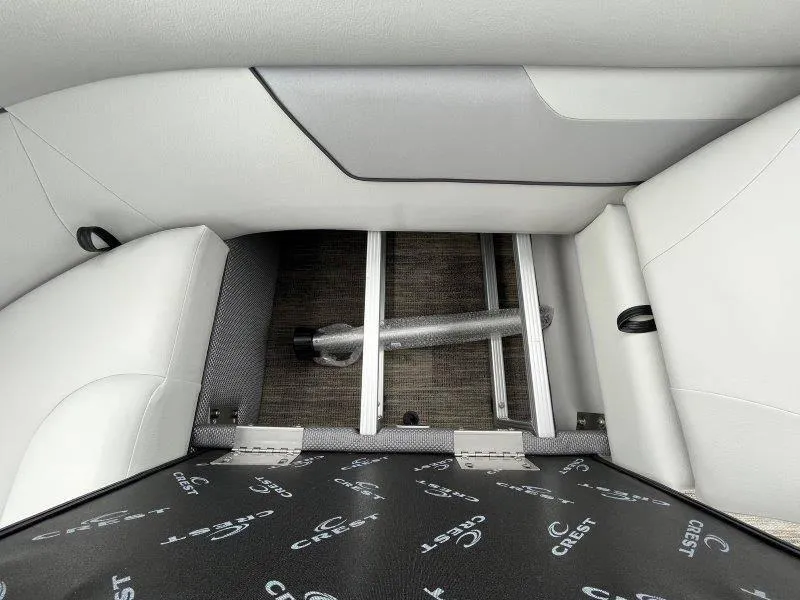 Slide: The Image of 2023 Crest Classic Fish 220 SF interior seating and storage area. - 43