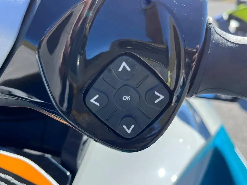 Slide: The Image of Close-up of 2024 Sea-Doo GTI SE 130 IBR handlebar controls. - 30