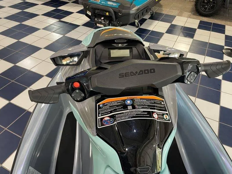 Slide: The Image of 2024 Sea-Doo GTI SE 130 IBR jet ski dashboard and controls on display. - 16