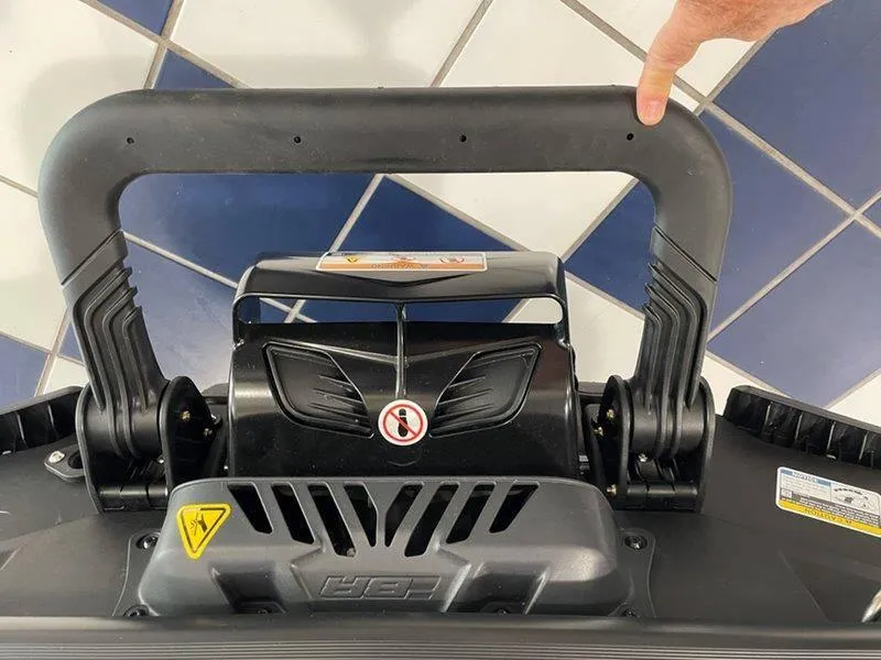 Slide: The Image of 2024 Sea-Doo GTI SE 130 IBR handlebar close-up on tiled floor. - 23