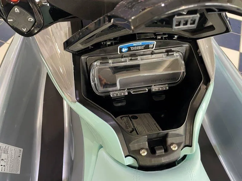 Slide: The Image of 2024 Sea-Doo GTI SE 130 IBR storage compartment, open view. - 7