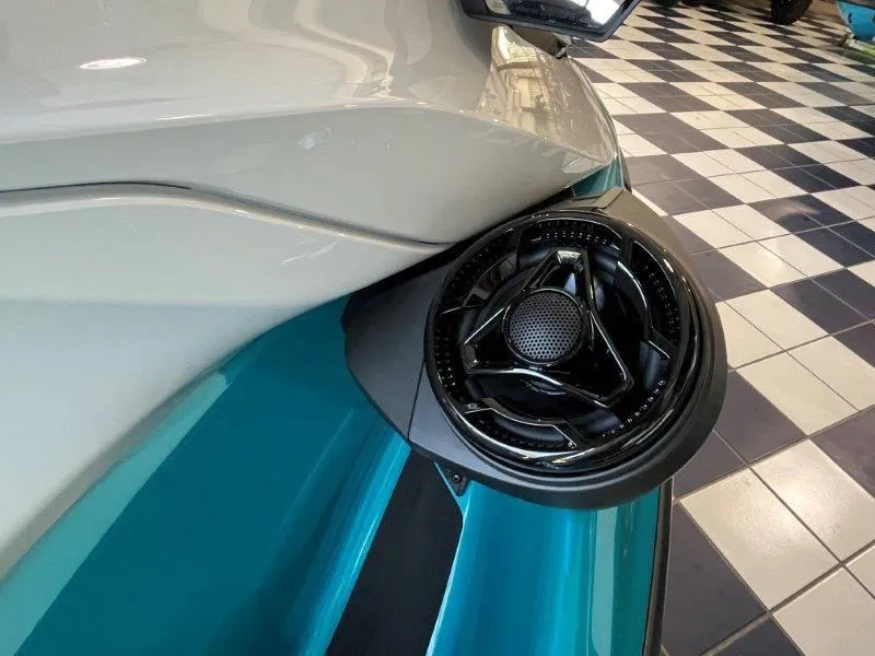 Slide: The Image of 2024 Sea-Doo GTI SE 130 with audio system, close-up view. - 10