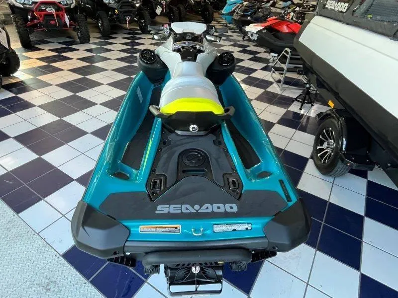 Slide: The Image of 2024 Sea-Doo GTI SE 130 iBR Tech with audio, displayed in showroom. - 5