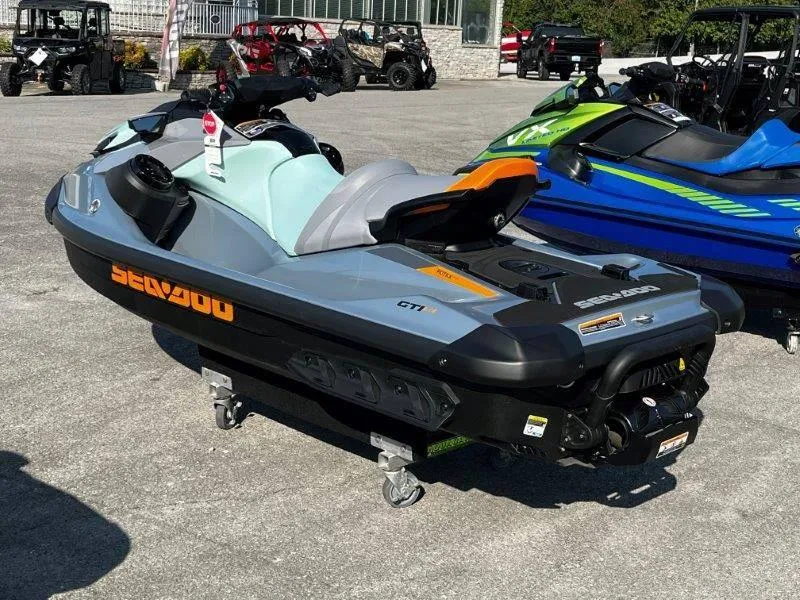 Slide: The Image of 2024 Sea-Doo GTI SE 130 iBR Tech with audio, displayed outdoors. - 21