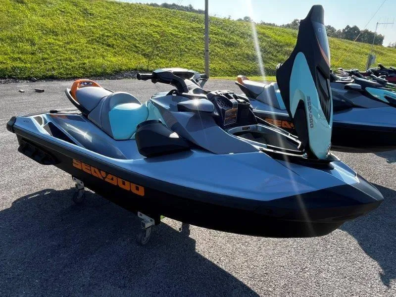 Slide: The Image of 2024 Sea-Doo GTI SE 130 jet ski with iBR Tech and audio system on display. - 24