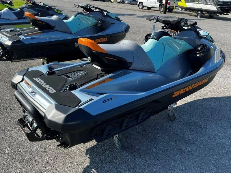 Slide: The Image of 2024 Sea-Doo GTI SE 130 jet ski with iBR Tech and audio system. - 3