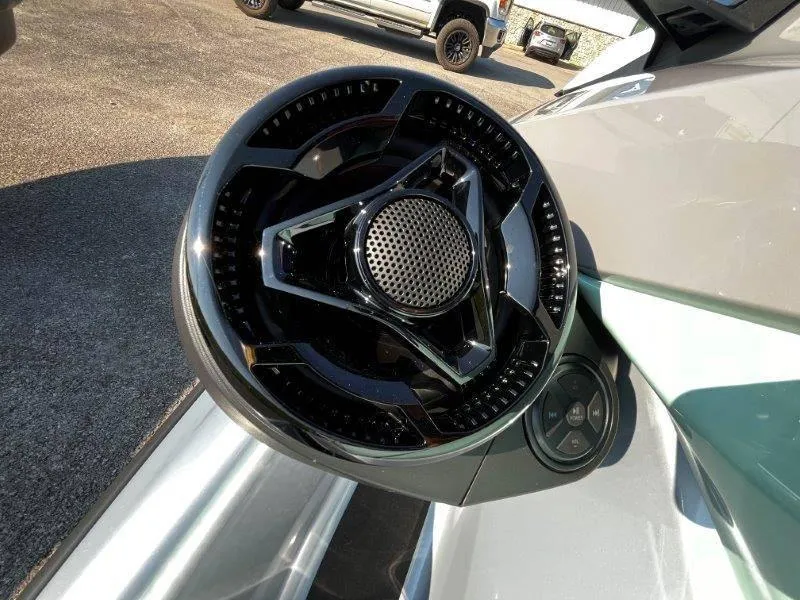 Slide: The Image of 2024 Sea-Doo GTI SE 130 iBR audio system close-up, showcasing sleek design and controls. - 35
