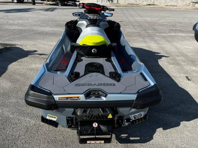 Slide: The Image of 2024 Sea-Doo RXT-X 325 in Ice Metal and Manta Green, rear view. - 4