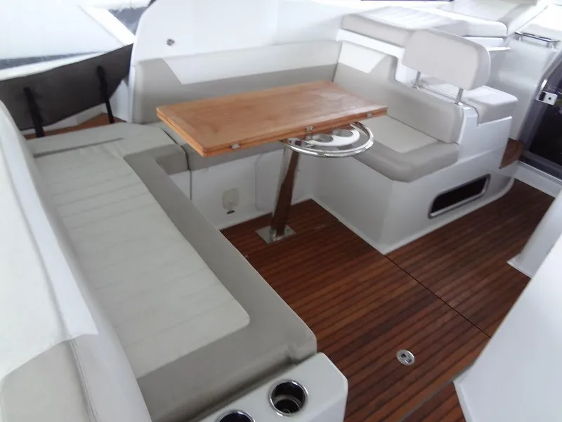 Slide: The Image of Open refrigerator on Jeanneau LEADER 36 yacht, 2017 model, with wooden flooring. - 20