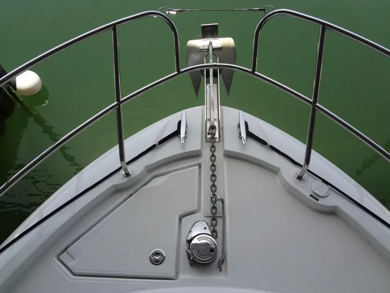 Slide: The Image of Interior of 2017 Jeanneau LEADER 36 yacht with wood paneling and window. - 41