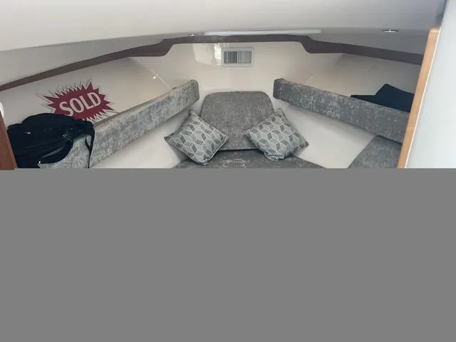 Slide: The Image of Interior of 2025 Albemarle 30 Express boat with "Sold" sign. - 19
