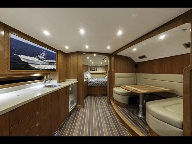 Slide: The Image of Luxurious interior of 2024 Albemarle 41 Express yacht with modern amenities and elegant design. - 20